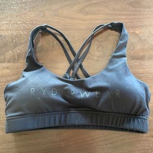 Ryderwear Sports Bra, Black, Size Medium